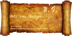 Mátay Ibolya névjegykártya